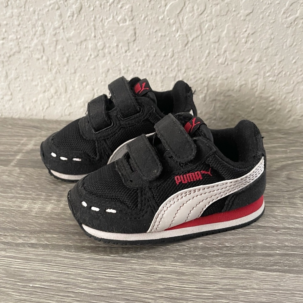 PUMA Cabana Racer SL 20 V Baby Toddler Sneaker Shoes Black Red White Size 4C